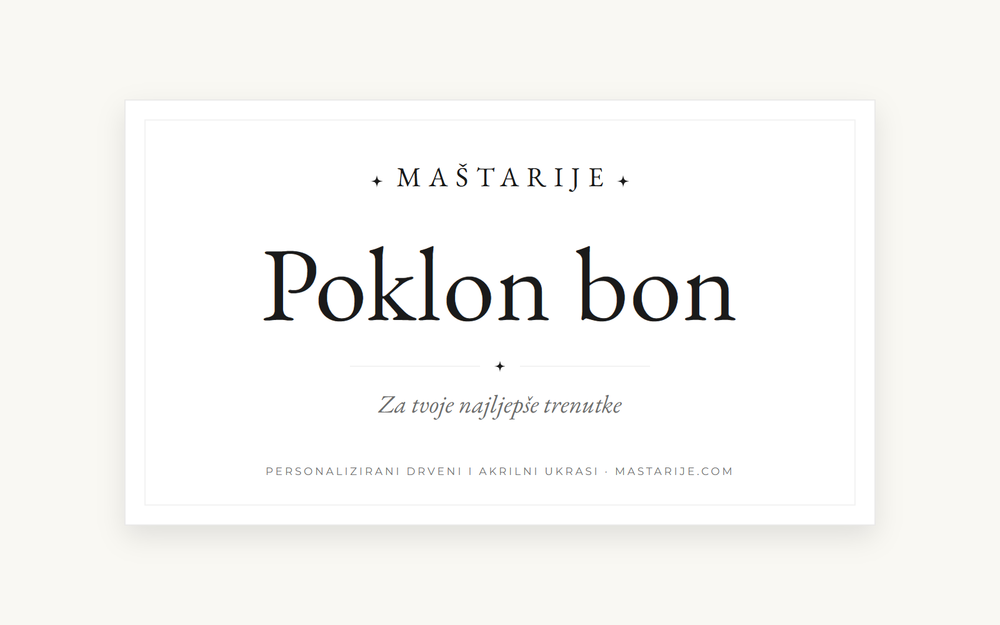 Maštarije poklon kartica